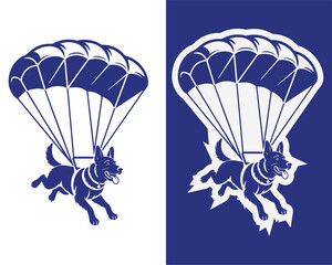 Dog Parachuting Through the Sky Illustration