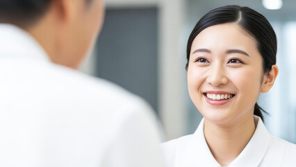 患者と会話する看護師 ナース