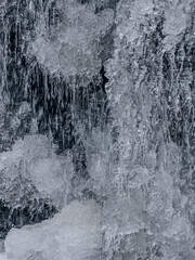 Ice Along a Flowing Winter Stream cold winter