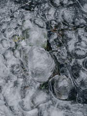 Ice Along a Flowing Winter Stream cold winter