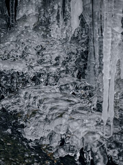 Ice Along a Flowing Winter Stream cold winter