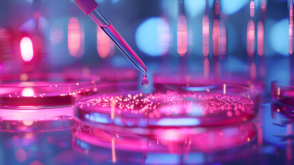 Scientific experimentation with pipette in laboratory setting