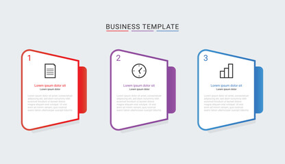 Modern Three-Step Business Process Template | Time Management and Documentation Workflow | Geometric Corporate Infographic Design | Sequential Project Milestone Layout