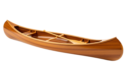 Classic Wooden Canoe Ready for Water Adventures