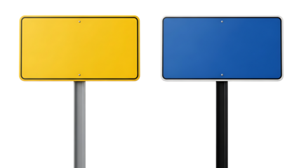 Blank Road Signs on Transparent Background
