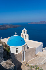 Three bells of Fira, Santorini, Greece
