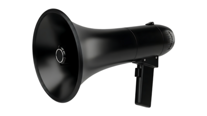 Black Megaphone for Public Announcements and Communication