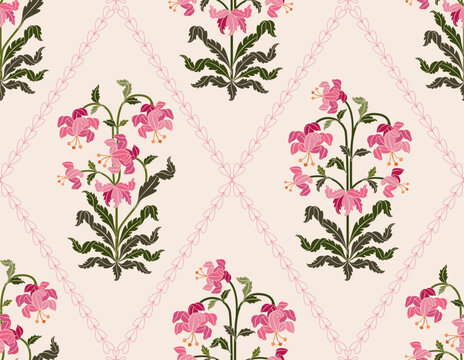 Vector Hand drawn colourful geometric flowers Motifs African boho paisley, seamless patterns with floral for fabric Ethnic Indian Pattern, textiles, clothing, wrapping paper, backdrop, banner.
