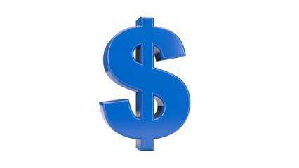 Blue 3D Dollar Sign for Finance and Business Concepts