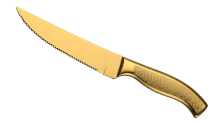 Golden Steak Knife with Serrated Blade