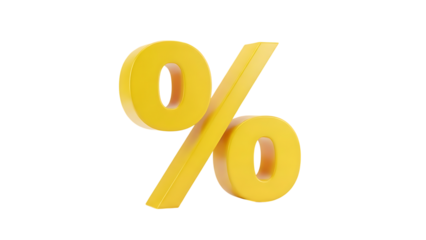 Golden 3D Percentage Symbol