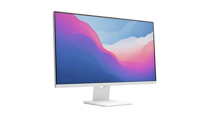 Modern Computer Monitor with Vibrant Abstract Wallpaper