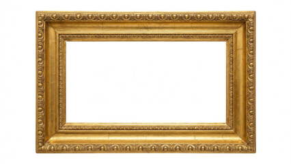 Luxurious Golden Picture Frame with Classical Relief Ornamentation