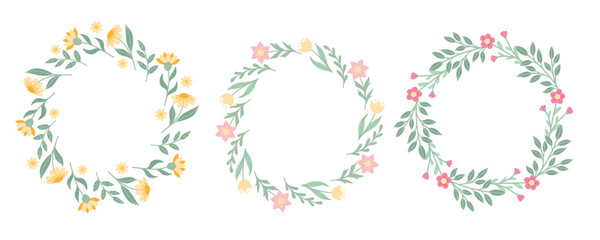 Floral circle Frame Set