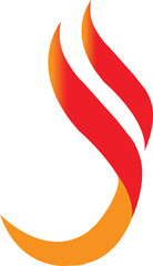 vector illustration of a red fire flame.