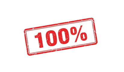 Red 100 percent stamp with rectangular border