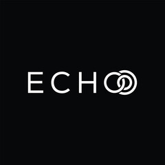 typography text echo logo design vector template	