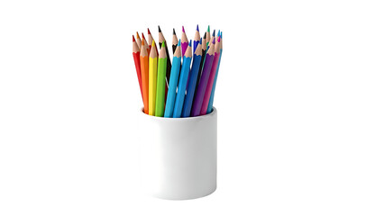 Fototapeta premium Vibrant Colored Pencils in a White Holder