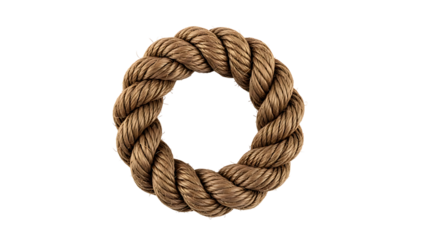 Braided Rope Ring on Transparent Background