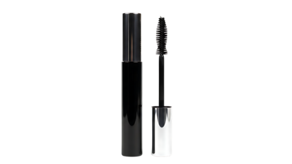 Black Mascara Tube and Wand with Brush for Eyelash Makeup