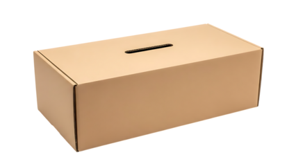 Cardboard Donation Box with Slot on Transparent Background