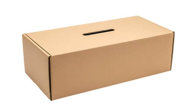 Cardboard Donation Box with Slot on Transparent Background