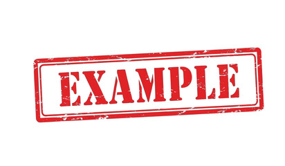 Rubber stamp with example text on for mockup purposes