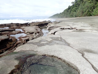 tide pools on tropical beach