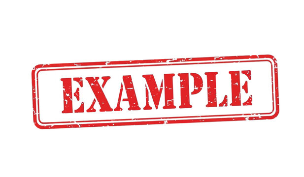 Rubber stamp with example text on for mockup purposes