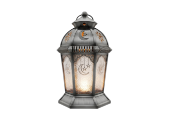 vintage metal lantern with warm glow for ramadan eid mubarak decor