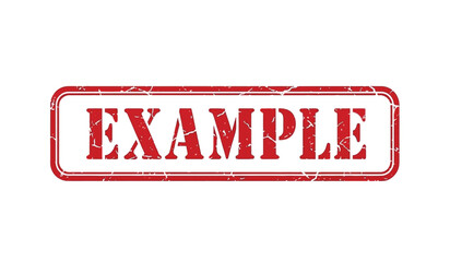 Vintage red rubber stamp with example text