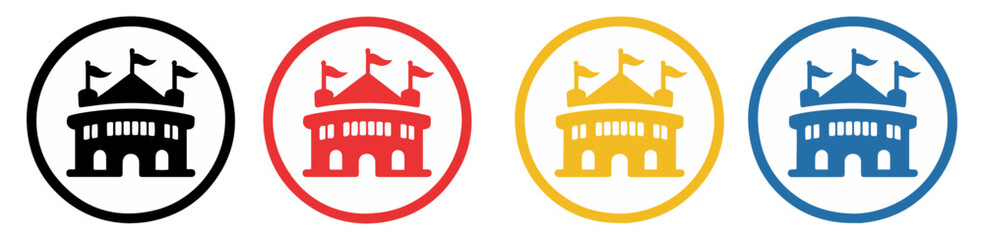 stadium arena building icon set © graphixecho