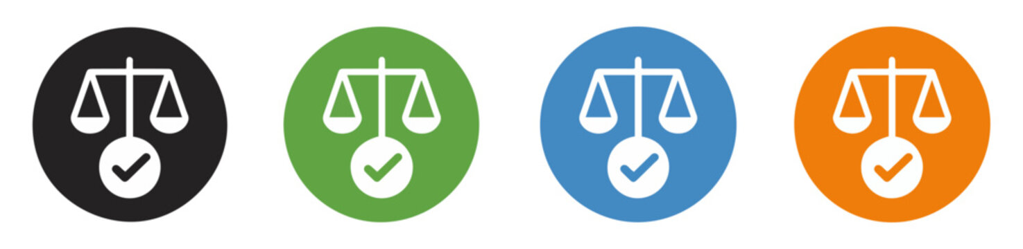justice balance scales icon set