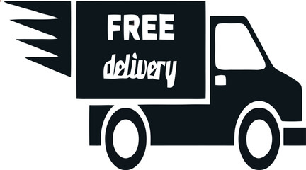 Free delivery truck carrying cargo boxes for fast and reliable shipping service