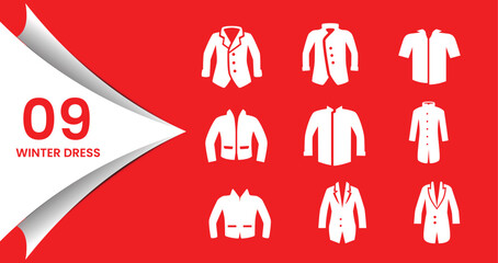 Winter Dress Apparel Icons Collection © Graphicclick