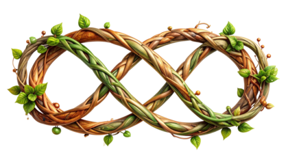 Authentic Interwoven Unity Vine Isolated Transparent PNG AI Generated Collaboration Symbol