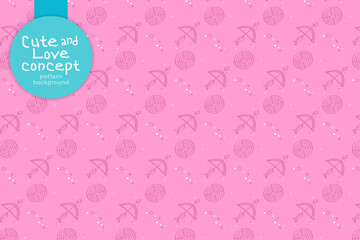 Pink Arrow and Bow in Love Valentine's Day Concept Pattern Seamless in Vector Art