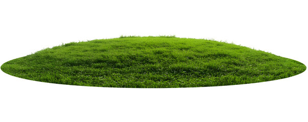 green grass podium circle mound meadow land ground 3d element cutout © Masha
