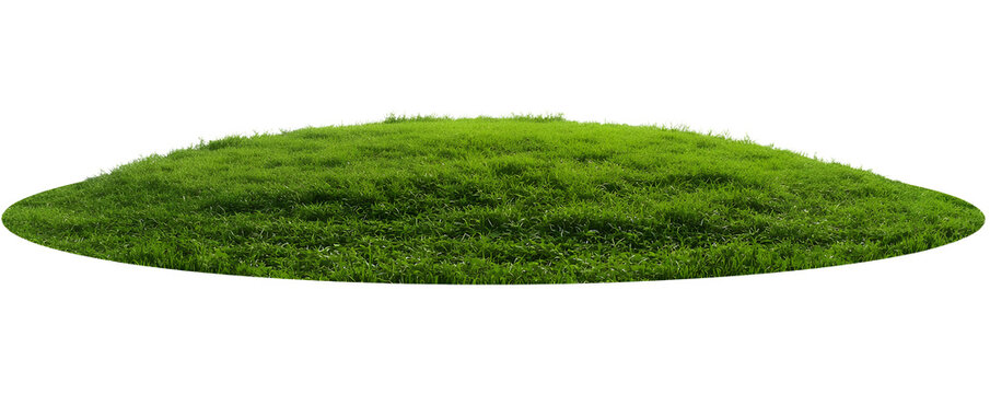 green grass podium circle mound meadow land ground 3d element cutout