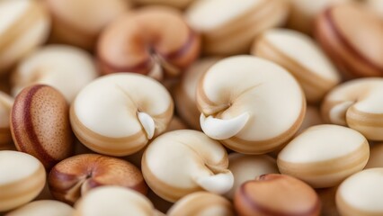 Macro view of sprouted grain seeds for superfood and healthy life concept