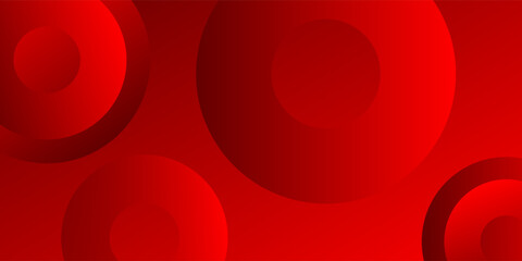 Abstract red background with circles. Dynamic shapes composition. Vector illustration