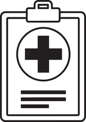 Obraz premium Medical clipboard icon with cross symbol for healthcare information