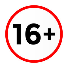 Official Age Restriction Symbol Sixteen Plus Rating Sign