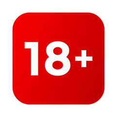 Red 18 Plus Age Restriction Warning Symbol Vector Icon