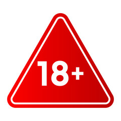 Mandatory Red Triangular 18 Plus Age Restriction Warning Symbol