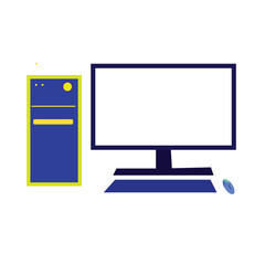 computer monitor with blank screen isolated
