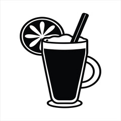 Latte Drink with Cinnamon Orange Illustration