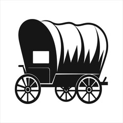 Vintage Covered Wagon Transport Icon