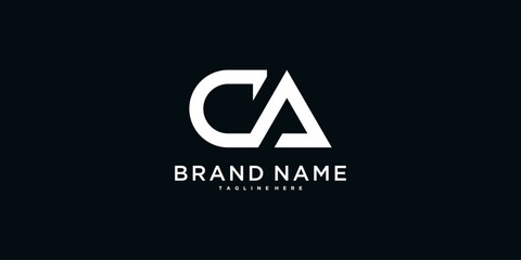 CA letter logo design with modern style. Preamium Vector