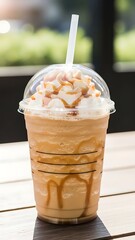 iced coffee drink with whipped cream on top